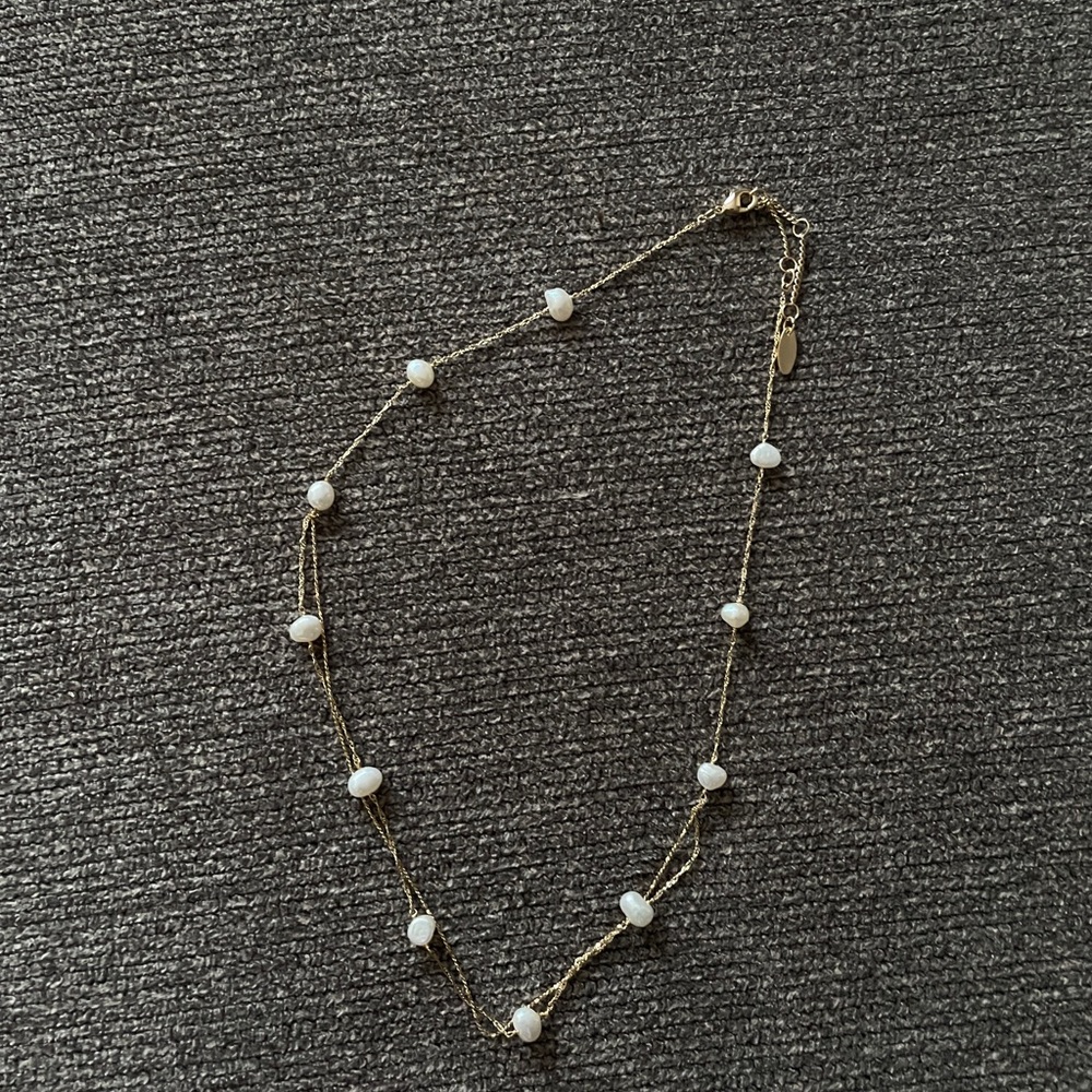 Anthropologie Serefina gold pearl necklace